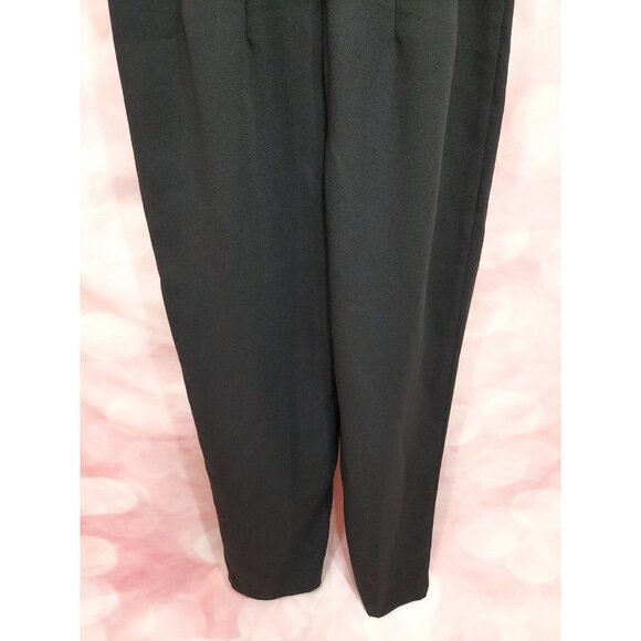 Vintage 80s Cache Jumpsuit Size S Black Velvet Mock Neck Short Sleeve Size S - Picture 11 of 11